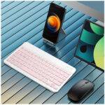 Kit de Teclado y Mouse inalámbrico portátil con Bluetooth - Rosado - Imagen 6