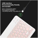Kit de Teclado y Mouse inalámbrico portátil con Bluetooth - Rosado - Imagen 3