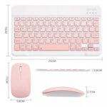 Kit de Teclado y Mouse inalámbrico portátil con Bluetooth - Rosado - Imagen 4